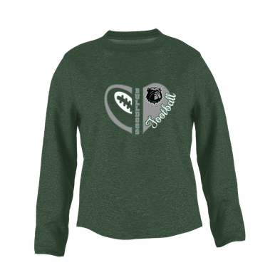Trimble Bulldogs Heart Football Women's Sweatshirt