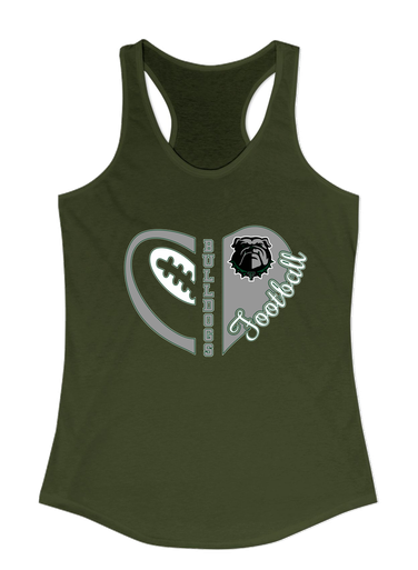 Trimble Bulldogs Heart Football Women's Tank Top