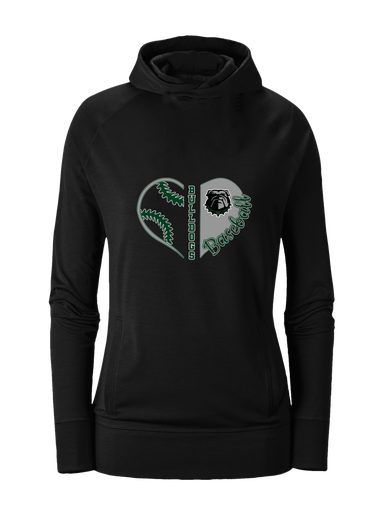 Trimble Bulldogs Heart Baseball Women's Hoodie