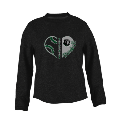 Trimble Bulldogs Heart Baseball Women's Sweatshirt