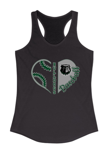 Trimble Bulldogs Heart Baseball Women's Tank Top