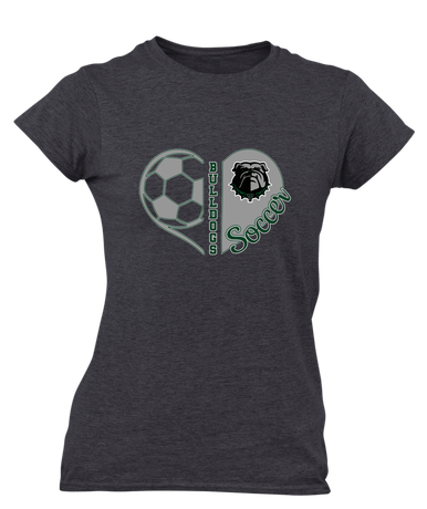 Trimble Bulldogs Heart Soccer Women's Premium SS T-Shirt