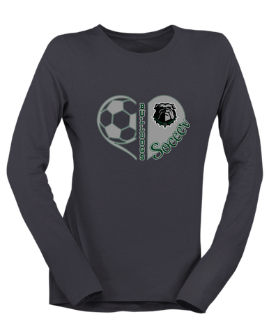 Trimble Bulldogs Heart Soccer Women's LS T-Shirt