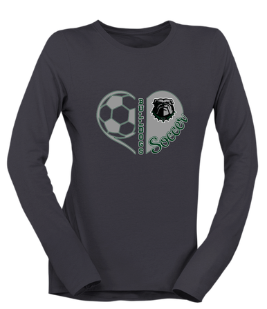 Trimble Bulldogs Heart Soccer Women's Premium LS T-Shirt