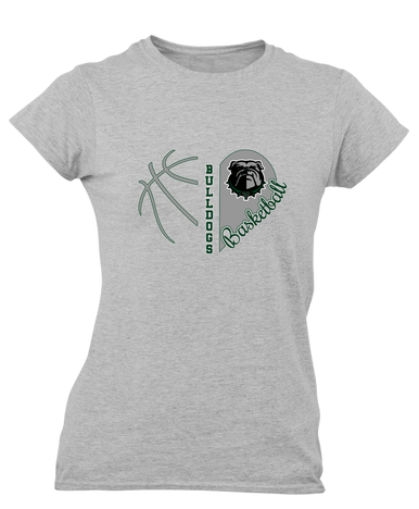 Trimble Bulldogs Heart Basketball Women's SS T-Shirt