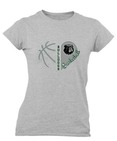 Trimble Bulldogs Heart Basketball Women's Premium SS T-Shirt