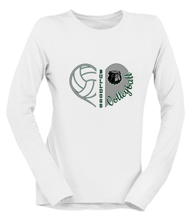 Trimble Bulldogs Heart Volleyball Women's Premium LS T-Shirt