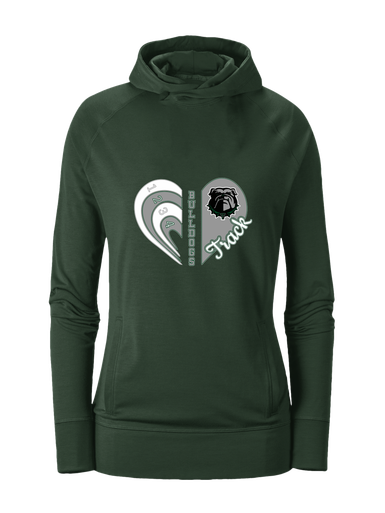 Trimble Bulldogs Heart Track Women's Hoodie