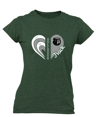 Trimble Bulldogs Heart Track Women's Premium SS T-Shirt