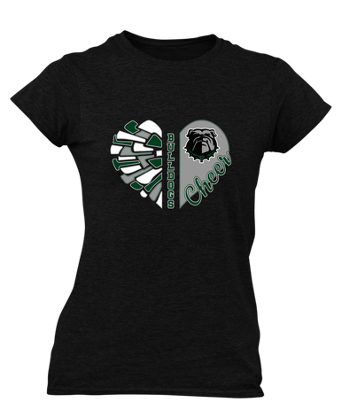 Trimble Bulldogs Heart Cheer Women's Premium SS T-Shirt