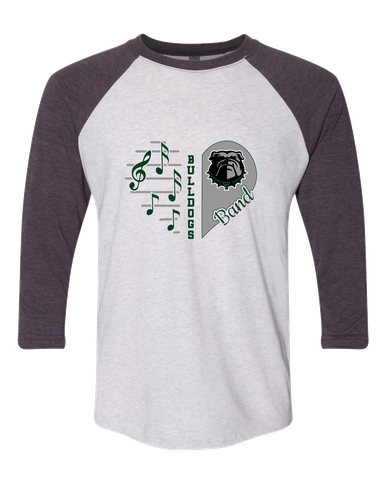 Trimble Bulldogs Heart Band Women's Baseball T-Shirt