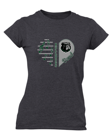 Trimble Bulldogs Heart Band Women's SS T-Shirt