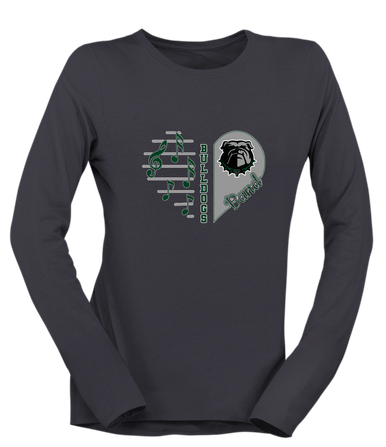 Trimble Bulldogs Heart Band Women's Premium LS T-Shirt