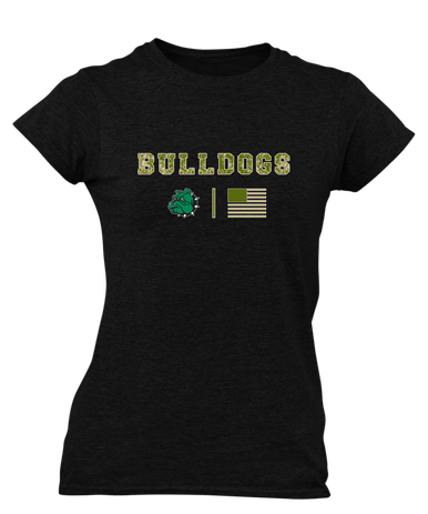 Trimble Bulldogs Mascot Camo Flag Women's Premium SS T-Shirt