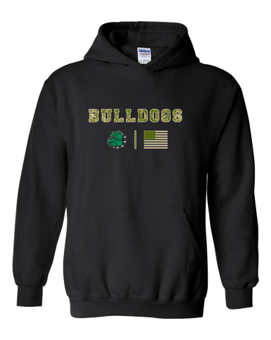 Trimble Bulldogs Mascot Camo Flag Men's Hoodie