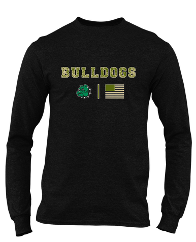 Trimble Bulldogs Mascot Camo Flag Men's Premium LS T-Shirt