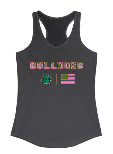 Trimble Bulldogs Mascot Pink Camo Flag Women's Tank Top