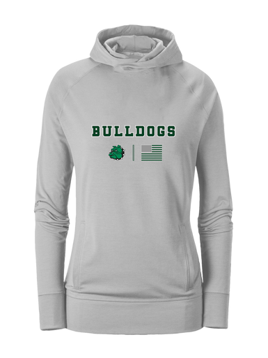 Trimble Bulldogs Mascot Team Colors Flag Women's Hoodie
