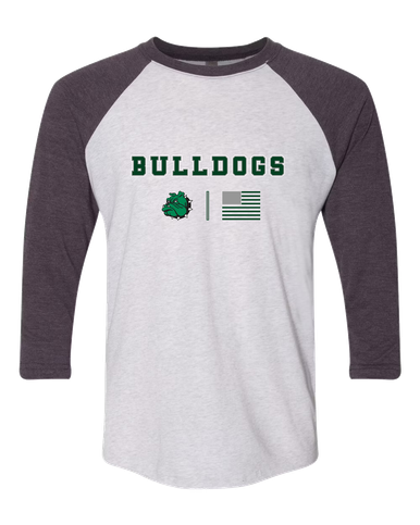 Trimble Bulldogs Mascot Team Colors Flag Men's Baseball T-Shirt