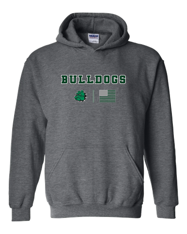 Trimble Bulldogs Mascot Team Colors Flag Men's Hoodie