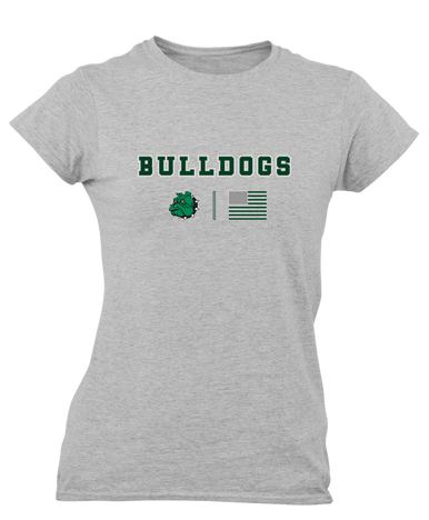 Trimble Bulldogs Mascot Team Colors Flag Women's Premium SS T-Shirt