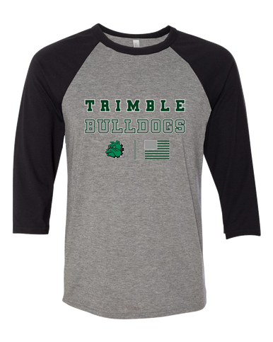 Trimble Bulldogs Mascot Spirit Flag Men's Baseball T-Shirt