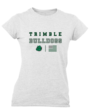 Trimble Bulldogs Mascot Spirit Flag Women's Premium SS T-Shirt