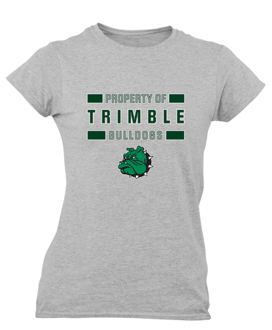 Trimble Bulldogs Mascot Property Of Women's SS T-Shirt