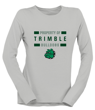 Trimble Bulldogs Mascot Property Of Women's Premium LS T-Shirt
