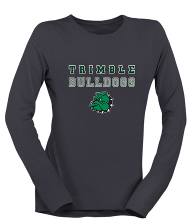 Trimble Bulldogs Mascot Spirit Women's Premium LS T-Shirt