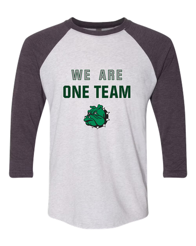 Trimble Bulldogs Mascot We Are One Team Women's Baseball T-Shirt