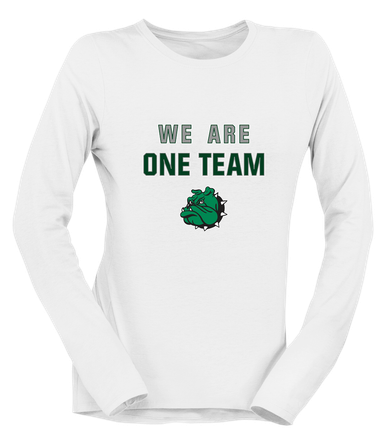 Trimble Bulldogs Mascot We Are One Team Women's LS T-Shirt