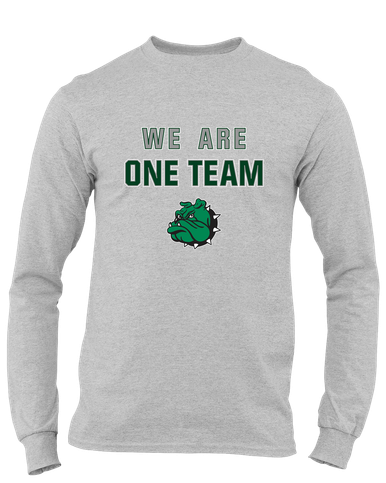 Trimble Bulldogs Mascot We Are One Team Men's LS T-Shirt