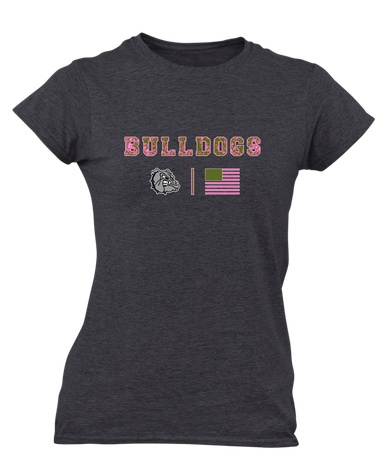 Fayetteville Bulldogs Pink Camo Flag Women's SS T-Shirt