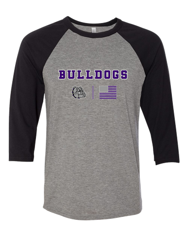 Fayetteville Bulldogs Team Colors Flag Women's Baseball T-Shirt