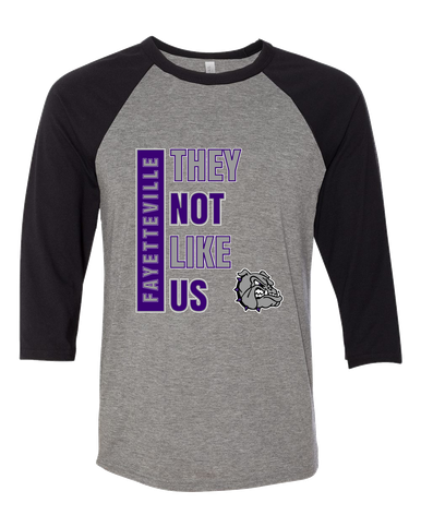 Fayetteville Bulldogs They Not Like Us #1 Women's Baseball T-Shirt