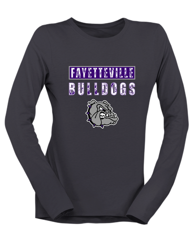 Fayetteville Bulldogs Mascot #9 Women's LS T-Shirt
