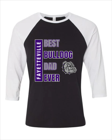 Fayetteville Bulldogs Best Bulldog Dad Men's Baseball T-Shirt