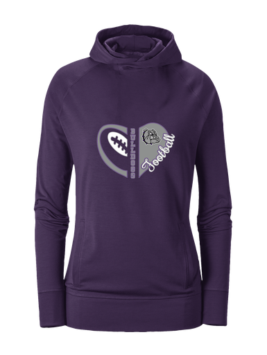 Fayetteville Bulldogs Heart Football Women's Hoodie