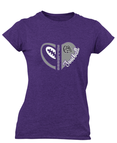 Fayetteville Bulldogs Heart Football Women's SS T-Shirt