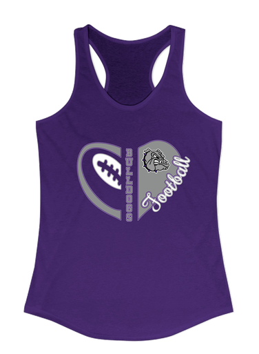 Fayetteville Bulldogs Heart Football Women's Tank Top