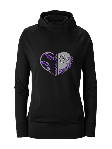 Fayetteville Bulldogs Heart Baseball Women's Hoodie