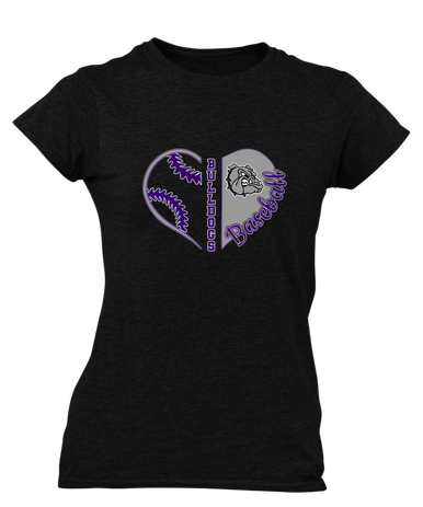 Fayetteville Bulldogs Heart Baseball Women's Premium SS T-Shirt