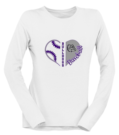 Fayetteville Bulldogs Heart Baseball Women's Premium LS T-Shirt
