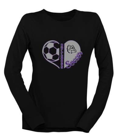 Fayetteville Bulldogs Heart Soccer Women's Premium LS T-Shirt