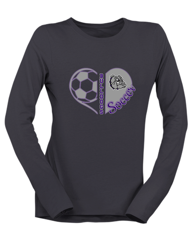 Fayetteville Bulldogs Heart Soccer Women's LS T-Shirt