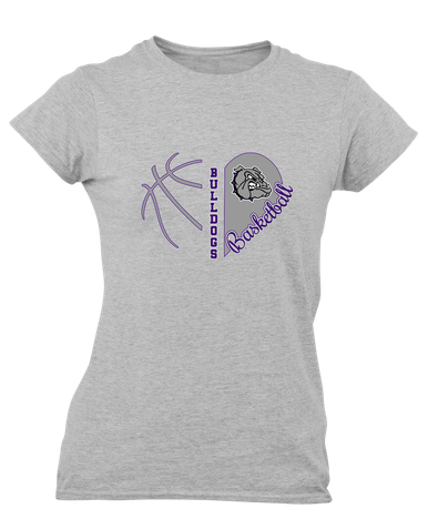 Fayetteville Bulldogs Heart Basketball Women's Premium SS T-Shirt