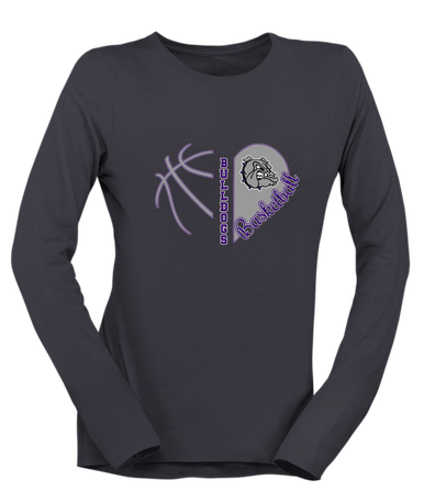 Fayetteville Bulldogs Heart Basketball Women's Premium LS T-Shirt