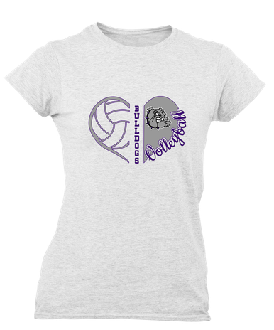 Fayetteville Bulldogs Heart Volleyball Women's SS T-Shirt