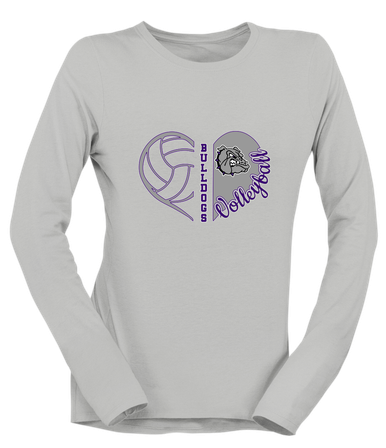 Fayetteville Bulldogs Heart Volleyball Women's Premium LS T-Shirt